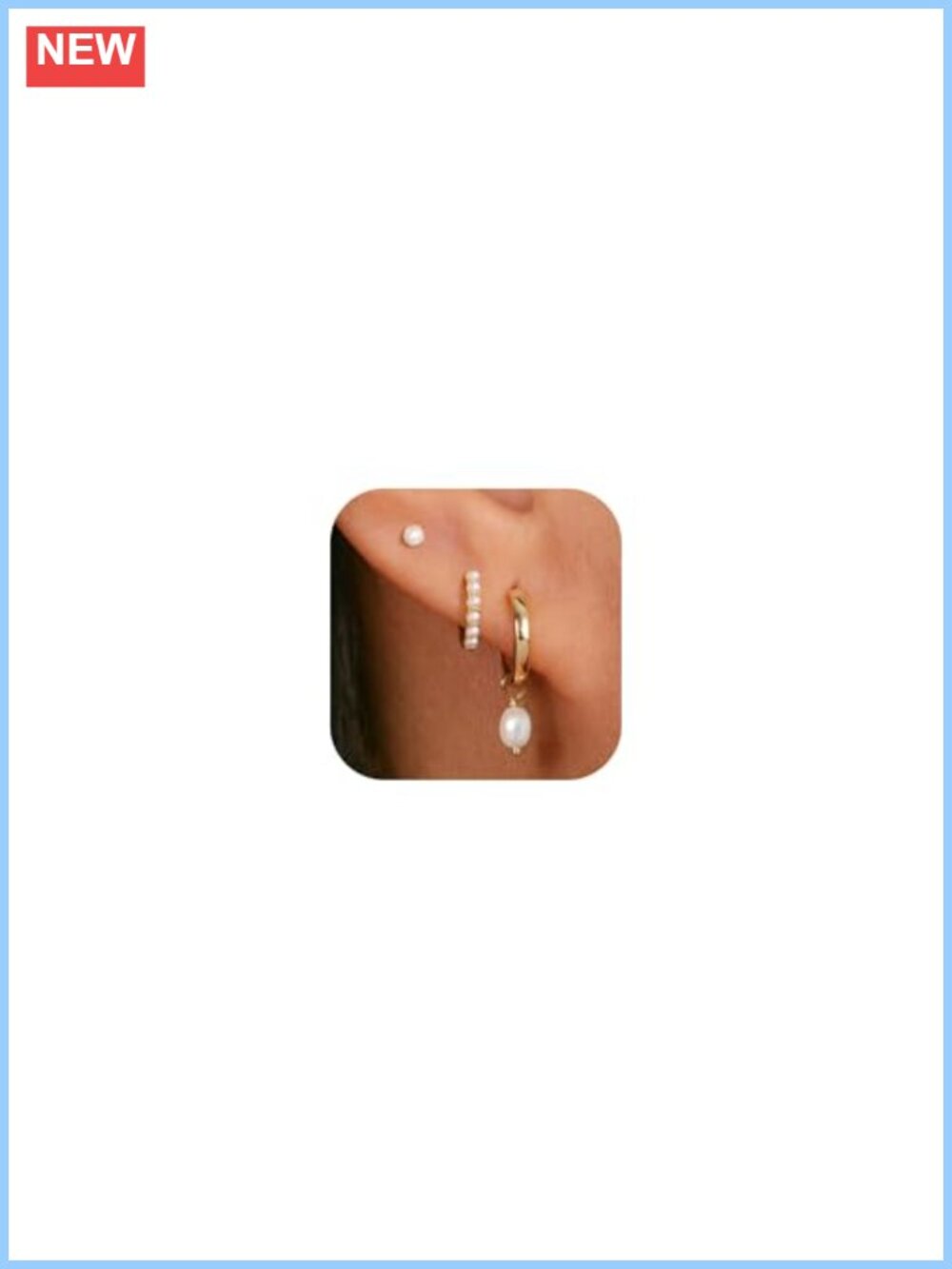 14k Gold Plated Hoop Earring Set 3 Pairs, Dainty Minimalist Earrings for Women